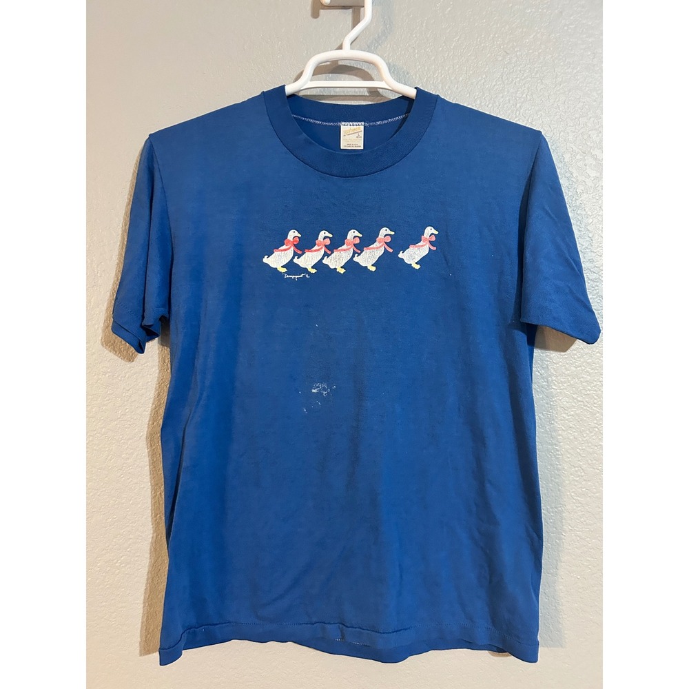 Vintage Sportswear Duck Graphic T-Shirt Blue Single Stitch Made in USA Large